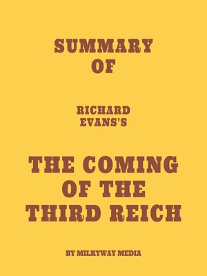 cover image of Summary of Richard Evans's the Coming of the Third Reich